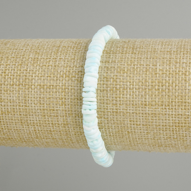 Bracelet with unpolished Scapharca shell rondel, diameter 6x1, 5-2 mm+-, length 18 cm+- stretch