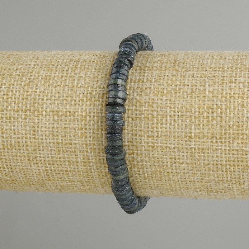 Bracelet with Scapharca shell rondelle, diameter 6×1, 5-2mm±, length 18cm± stretch