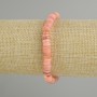 Bracelet with Scapharca shell Scapharca rondelle, bead diameter 6x2mm ±, length 18cm ± stretch