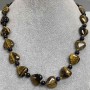 Necklace Tiger's Eye heart 15mm+- Aventurine Night Cairo bead 6mm+- , length 45cm+- with clasp