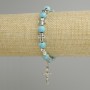 Turquoise bracelet smooth bead 8mm, length 18cm with inserts and cross pendant