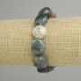 Bracelet Moss Agate tumbled, diameter 13-16x13-15mm+-, length 18cm+- stretch
