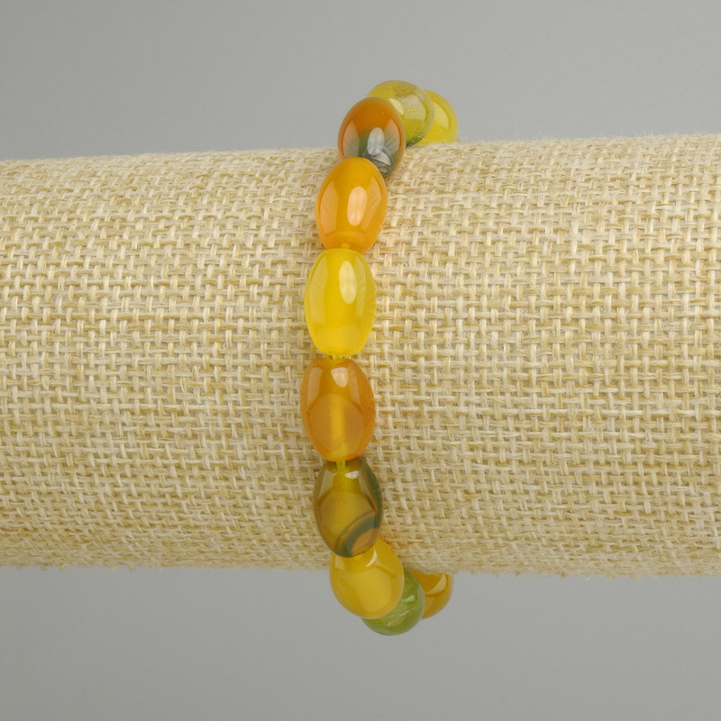 Agate bracelet "Grain" , diameter 12x8mm +/-, length 18cm +/- stretch