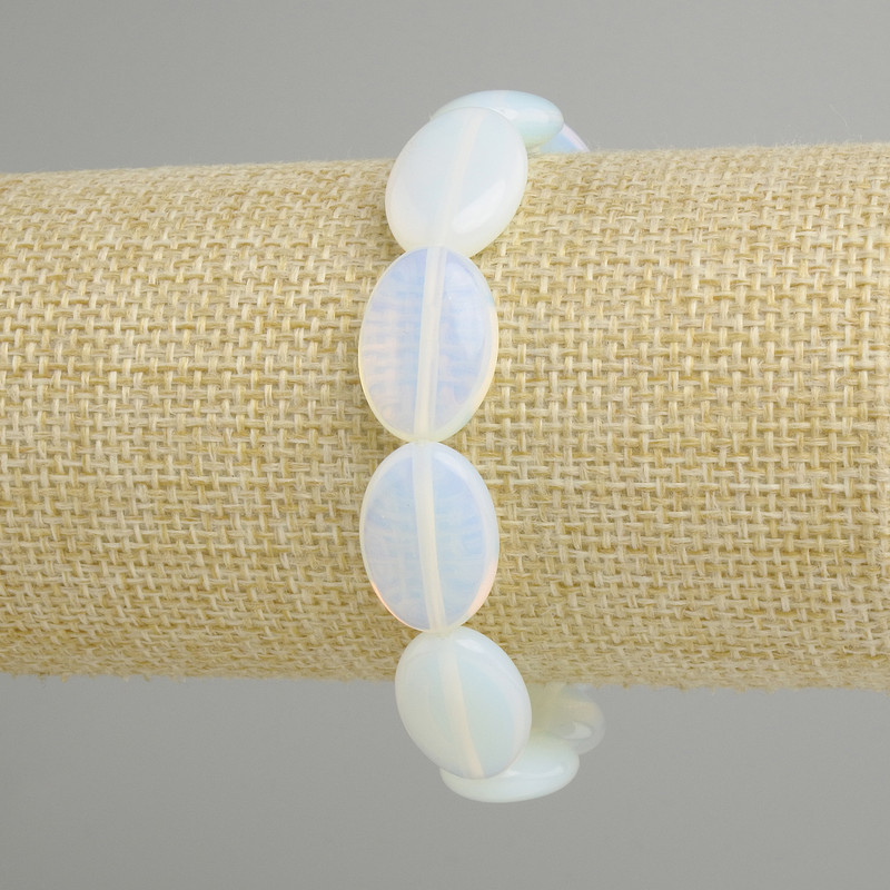 Bracelet Opalite moonstone, diameter 18x13mm +/-, length 18cm +/- stretch
