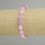 Kunzite bracelet, faceted rhombus, diameter 8×7mm ± seed beads 3mm ±, length 18cm ± stretch