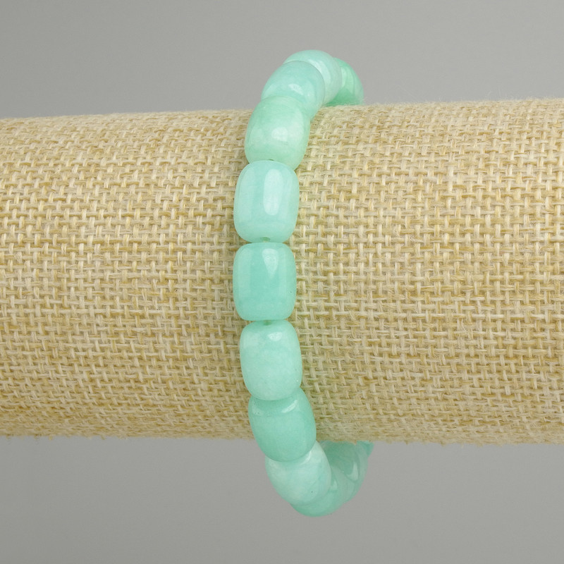 Bracelet amazonite barrel, diameter 11x9mm +- , length 18cm +- stretch