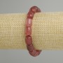 Strawberry Quartz bracelet barrel, diameter 11x9mm +- , length 18cm +- stretch