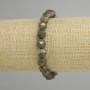 Pyrite bracelet faceted, diameter 8x7mm +/-, length 18cm +/- stretch