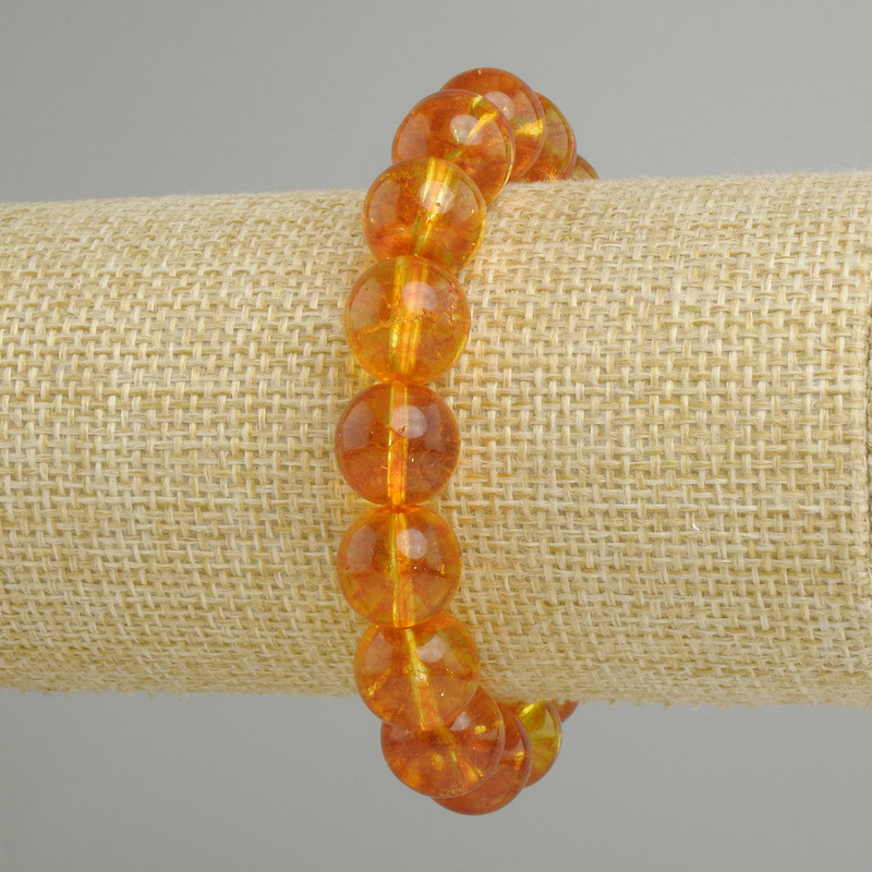 Citrine bracelet smooth bead, diameter 12mm +-, length 18cm +-, stretch