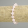 Rose quartz bracelet faceted rhombus, diameter 8x7mm ± bead 3mm ± length 18cm ± stretch