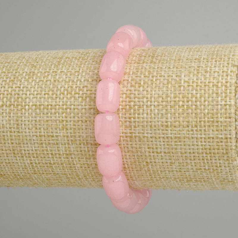 Rose Quartz Bracelet barrel beads, diameter 11x8, 5mm+- , length 18cm+- stretchy