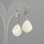 Earrings Mother-of-Pearl Shell 20x18mm ±, length 40mm ±, silver-colored metal