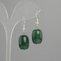 Earrings Chrysoprase barrel 18x13 mm+-, length 37 mm+-, silver-toned metal