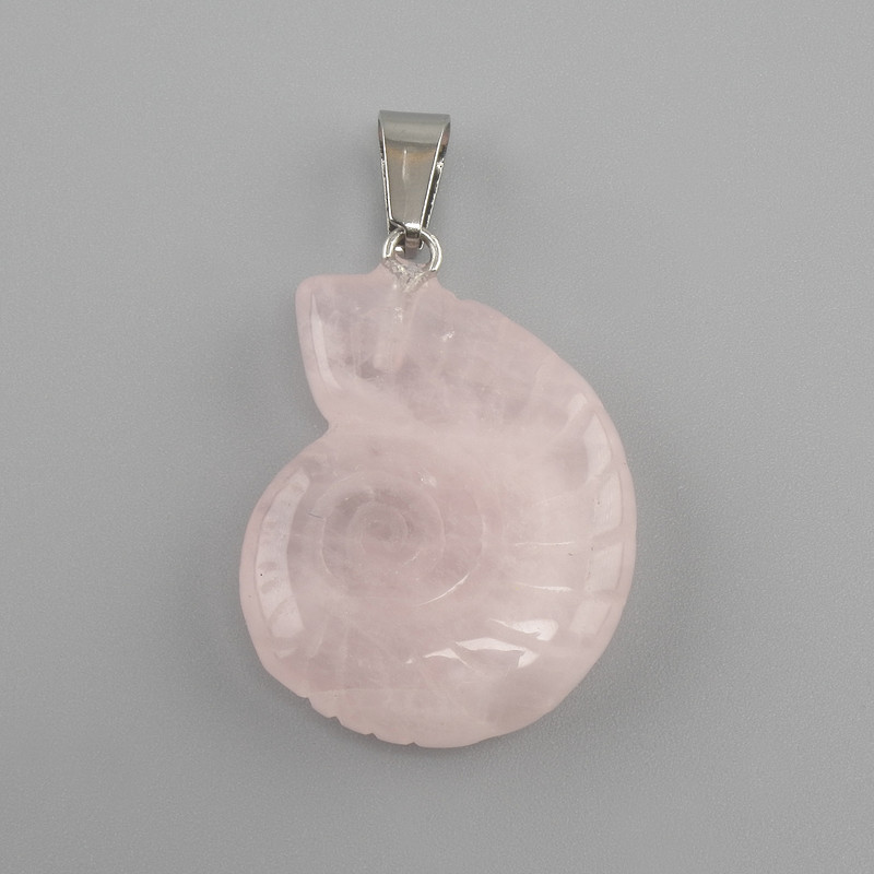 Pendant Snail Pink Quartz 20x27x35mm+