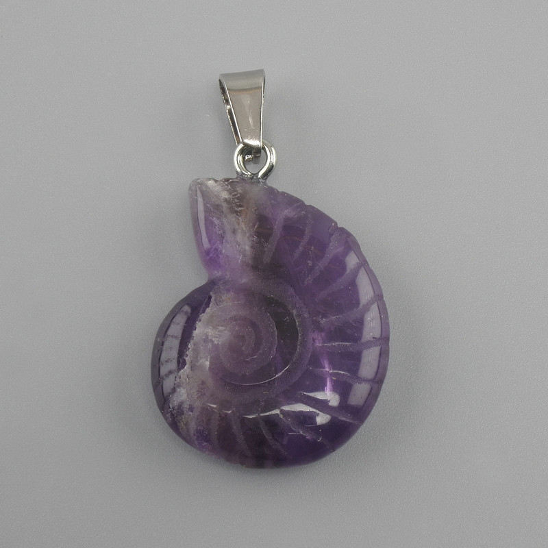 Amethyst Shell Pendant 20×27×35 mm+