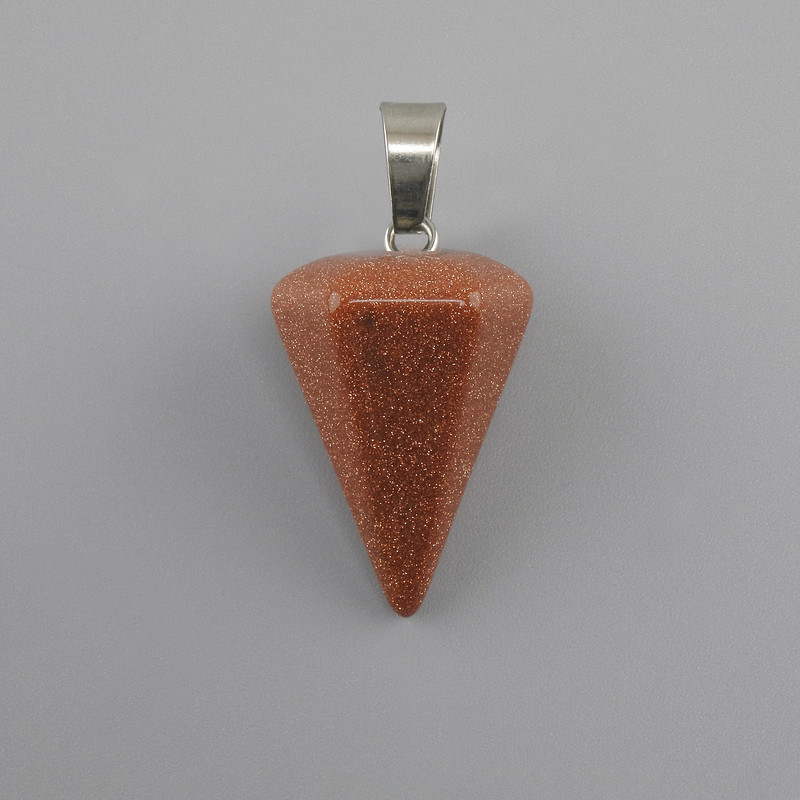 Pendant Pendulum Aventurine gold sand 28x20x14mm+