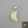Pendant Moon Green Onyx Natural Glow 11x18x5x28mm+