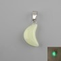 Pendant Moon Green Onyx Natural Glow 11x18x5x28mm+
