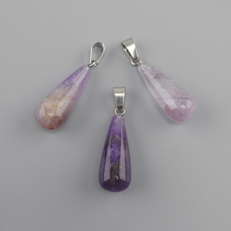 Amethyst Teardrop Pendant 10×26×36mm+