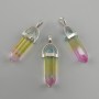 Pendant Hexagon toned glass 8x31x41mm+