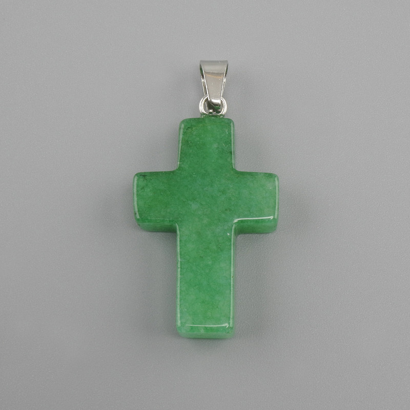 Pendant Cross Chrysoprase 18x26x34mm+
