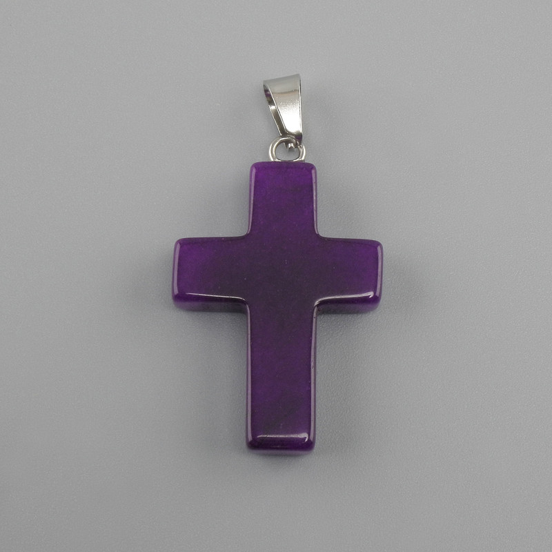 Pendant Cross Sugilite 18x26x34mm+