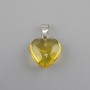 Pendant Heart, toned glass 16x16x25mm+
