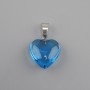Heart pendant, tinted glass 16x16x25mm +