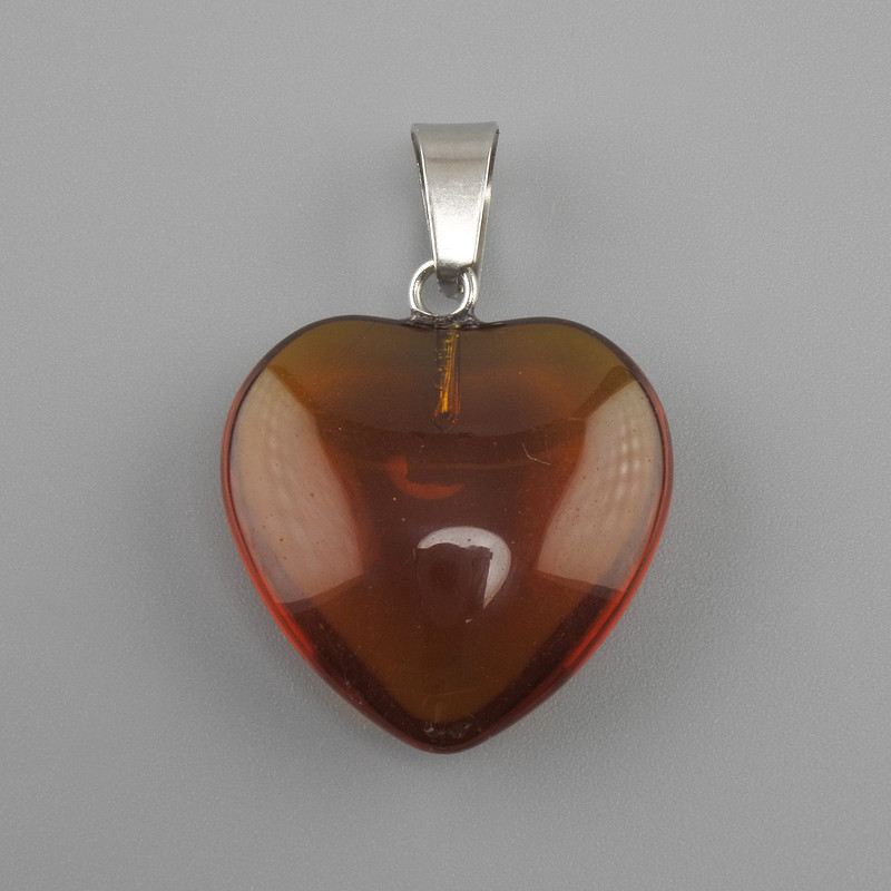 Pendant Heart, tinted glass 16×16×25 mm+