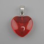 Heart pendant, toned glass 20x20x6x30mm+