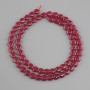 Ruby (corundum) heart beads, diameter 6 mm +/-, length 38 cm +/-