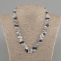 Agate necklace drop shape, diameter 8, 5x6mm +/-, length 45mm +/-, with clasp
