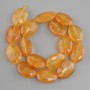 Citrine oval beads, diameter 25x18 mm +/-, length 39 cm +/-