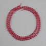 Ruby (corundum) heart beads, diameter 4 mm±, strand length 39 cm±