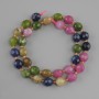 Tourmaline beads faceted grain, diameter 10×9 mm +- seed beads 3 mm +- length 38 cm +-