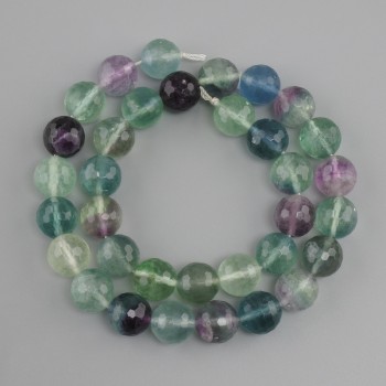 Beads Fluorite faceted bead, diameter 12mm±, length 39cm±
