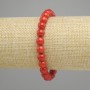 Coral bracelet smooth round bead, diameter 7mm +- , length 18cm +- stretch