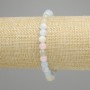 Morganite bracelet smooth round bead, diameter 6.5 mm +/-, length 18 cm +/-, stretch