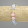 Morganite bracelet smooth bead, diameter 10mm±, length 18cm ± stretch