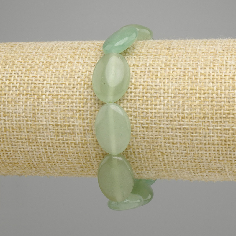 Jade bracelet oval, diameter 18x13 mm ±, length 18 cm ± stretch