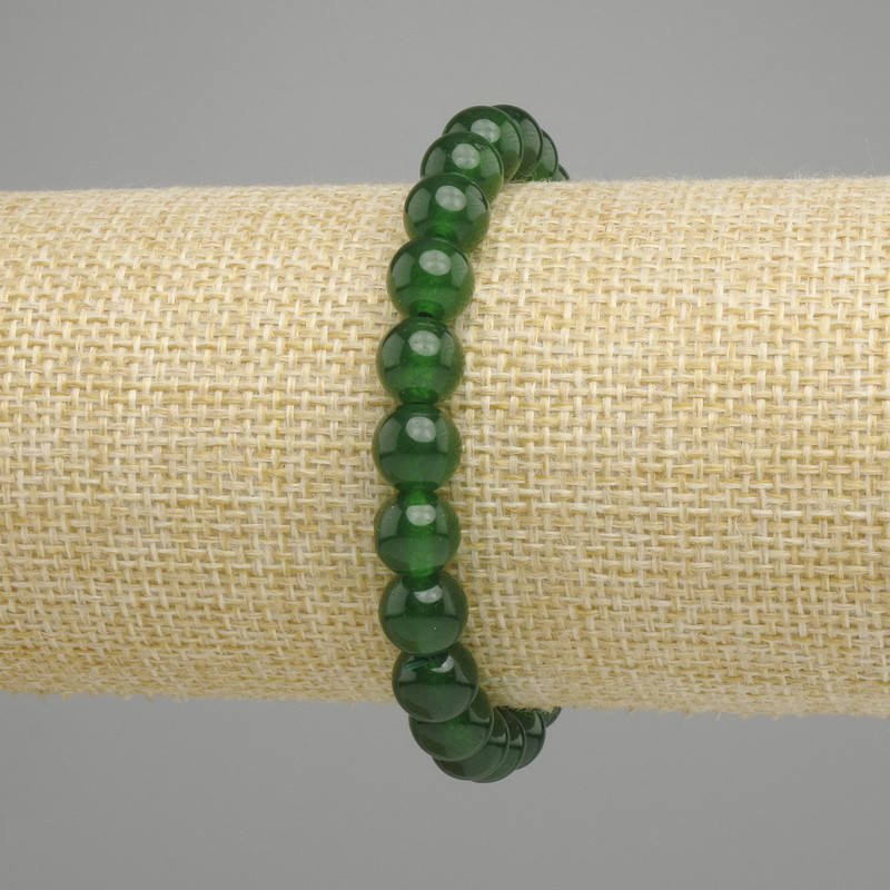 Chrysoprase bracelet smooth round bead, diameter 8mm+-, length 18cm +- stretch