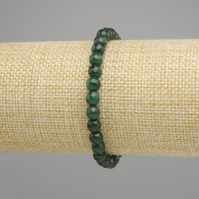 Chrysoprase bracelet faceted bead, diameter 6 mm +/-, length 18 cm +/-, stretch