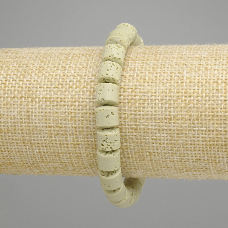 Lava bracelet cylinder, diameter 8x8 mm +/-, length 18 cm +/-, stretch
