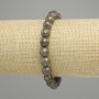 Bracelet Pyrite faceted round bead, diameter 8mm±, length 18cm± stretch