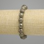 Bracelet Pyrite faceted round bead, diameter 10mm +- , length 18cm +- stretch