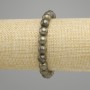 Pyrite bracelet smooth round bead, diameter 8.5 mm ±, length 18 cm ± stretch