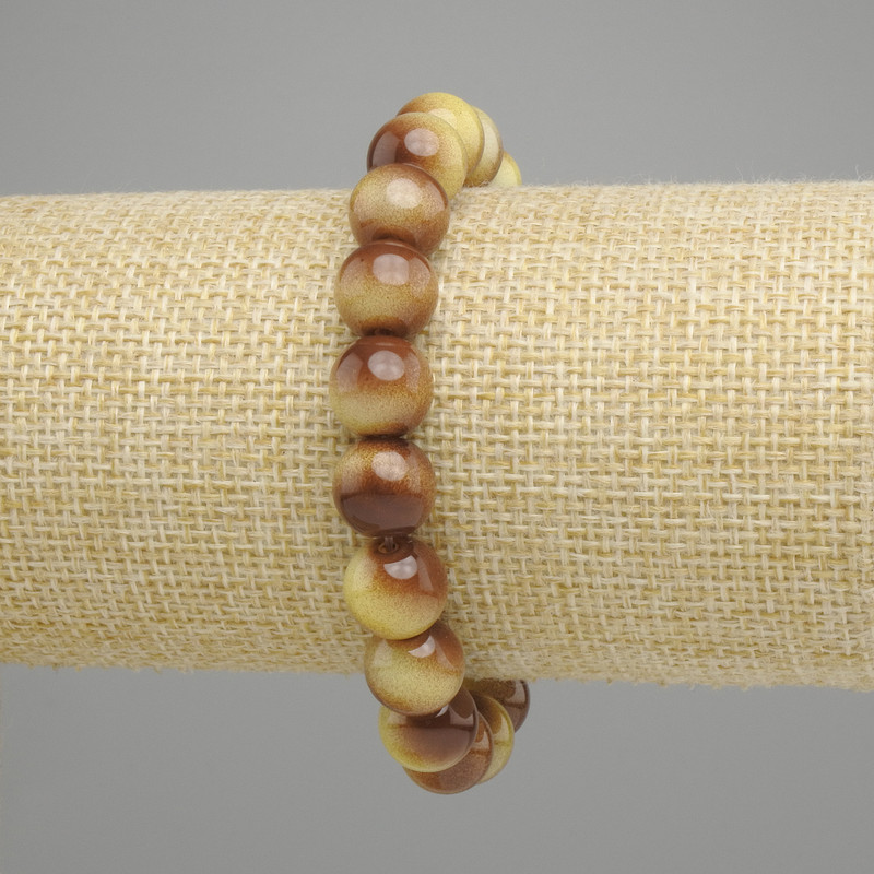 Tiger's Eye bracelet (single piece) smooth round bead, diameter 10mm+-, length 18cm +- stretch