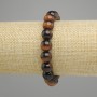 Tiger's Eye bracelet (single piece) smooth round bead, diameter 10mm±, length 18cm± stretch