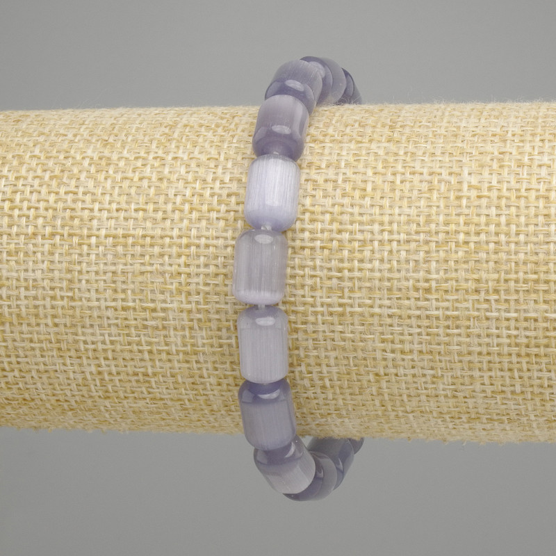 Gray Cat's Eye bracelet cylinder, diameter 11×8mm ±, length 18cm ± stretch