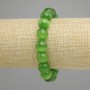 Cat's Eye green bracelet, smooth round bead, diameter 11 mm ±, length 18 cm ± stretch